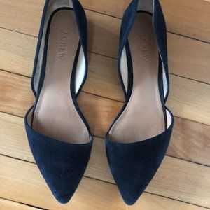 J. Crew Zoe Black Suede D'Orsay Flats - 8
